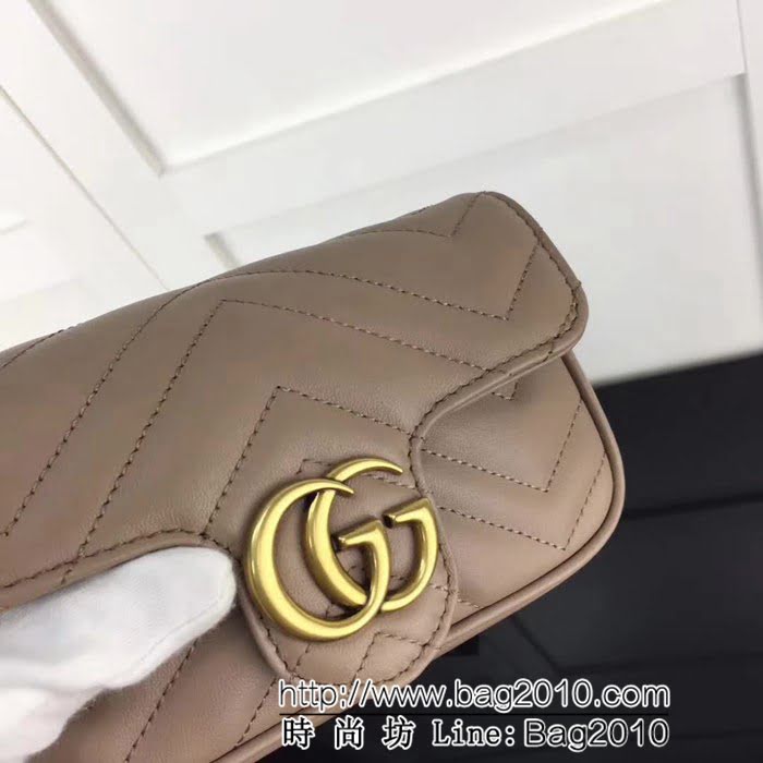 GUCCI古馳頂級原單 新款專櫃品質 實物實拍 476433 奶茶色正品開模純銅五金鏈條斜跨小包 HY1069